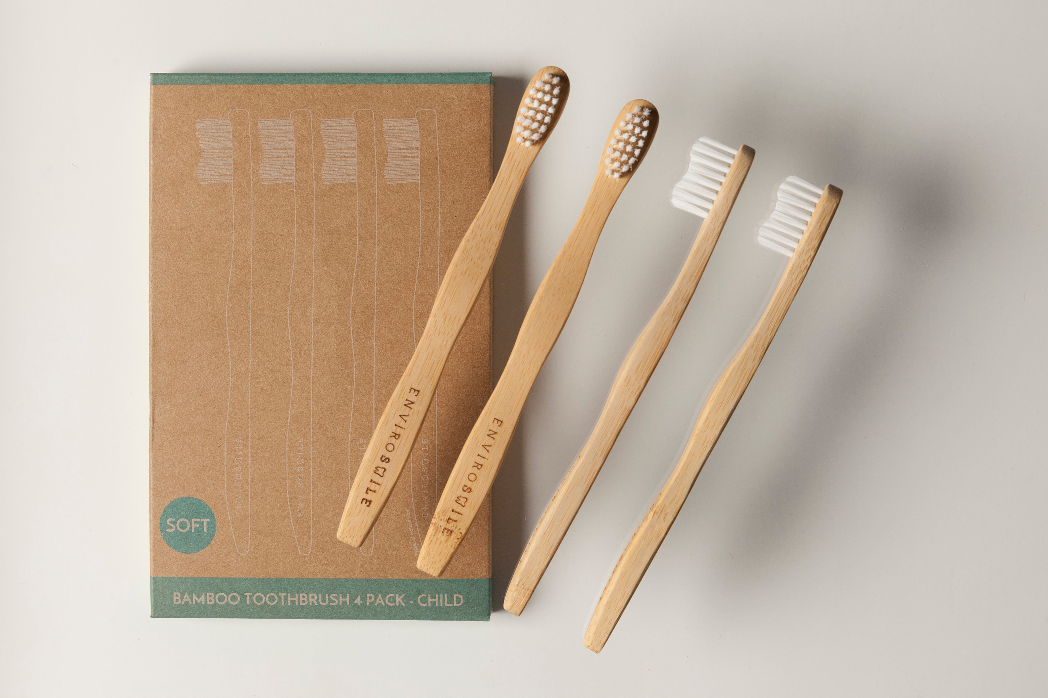 4-Pack Child Bamboo Toothbrushes